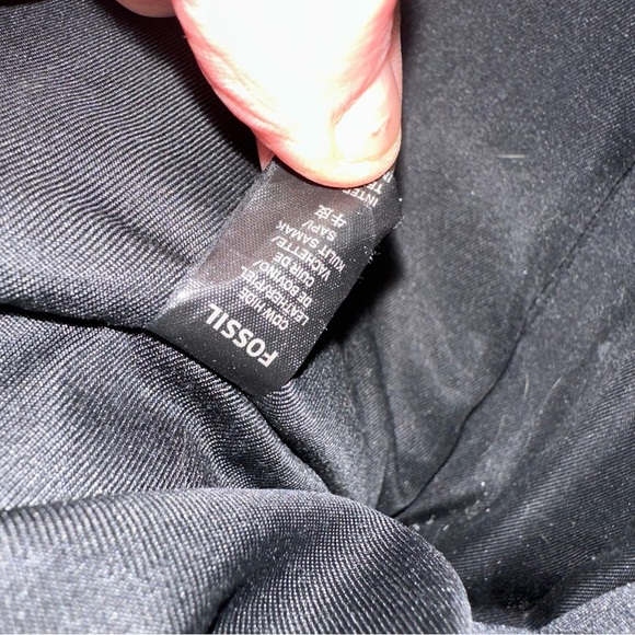 Fossil Evan Black and Brown Leather Work Bag Laptop Case - Picture 14 of 14